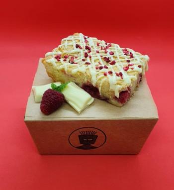 Raspberry and White Chocolate Blondie