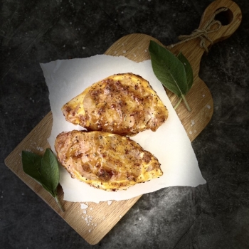 Fresh Outdoor Reared Pork Steak With Lemon, Chilli & Ginger