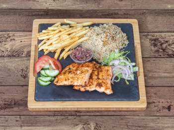Smoky Salmon - 2 Salmon steaks, individually caged and charcoaled